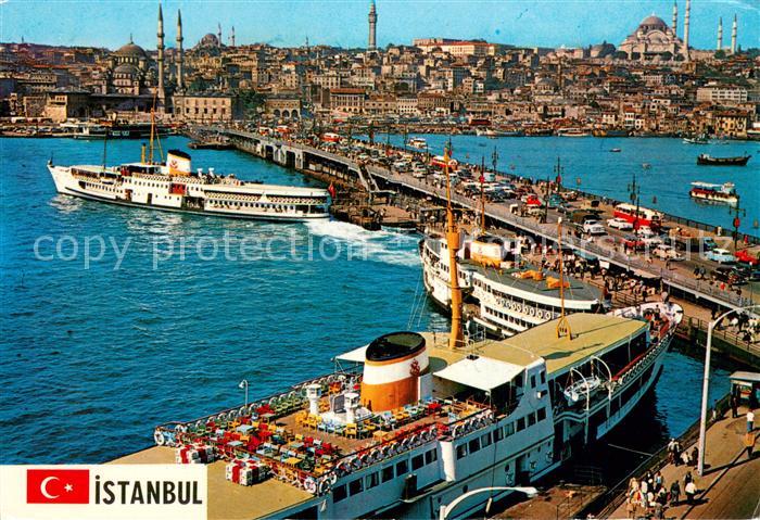 Istanbul Constantinopel TK Galata Bruecke - Moschee - Sueleymaniye