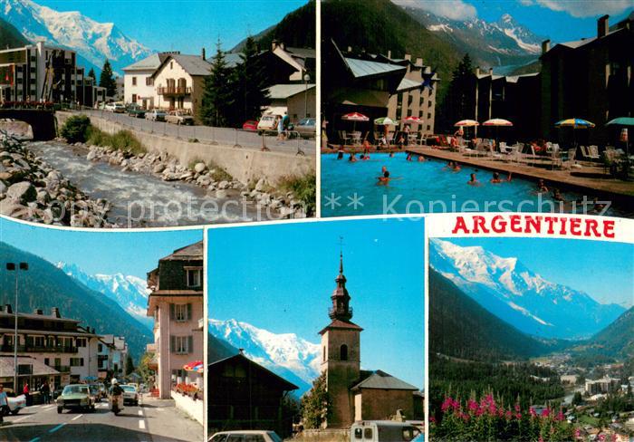 Argentiere 74 Haute-Savoie Schwimmbad Fluss Kirche Stadt