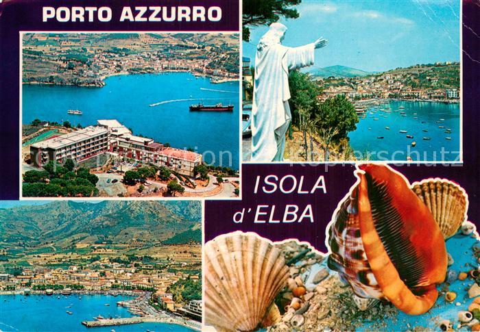 Porto Azzurro Isola d Elba IT Fliegeraufnahme Teilansichten Kueste