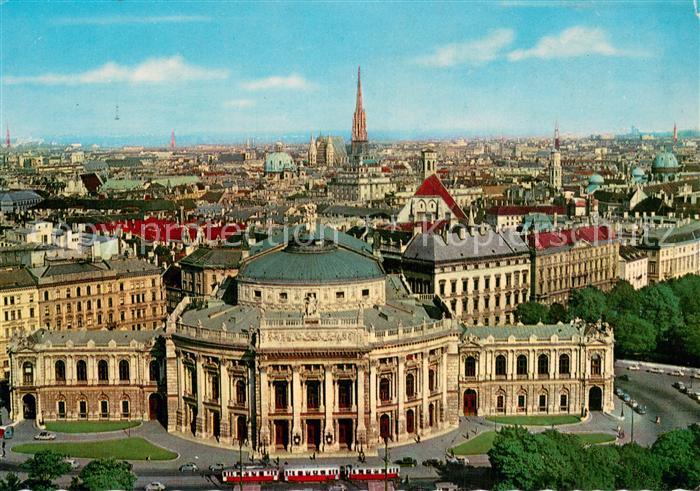 Wien AT Burgtheater m. Strassenbahn u. Panorama