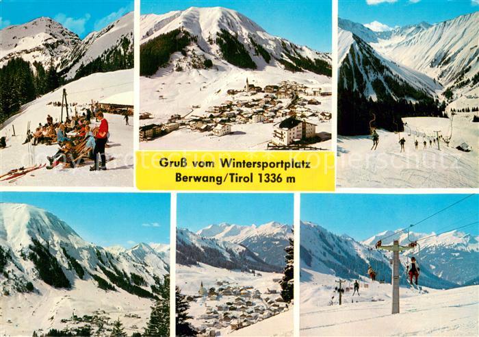 Berwang Tirol AT Teilansichten Wintersportler Winter Schnee