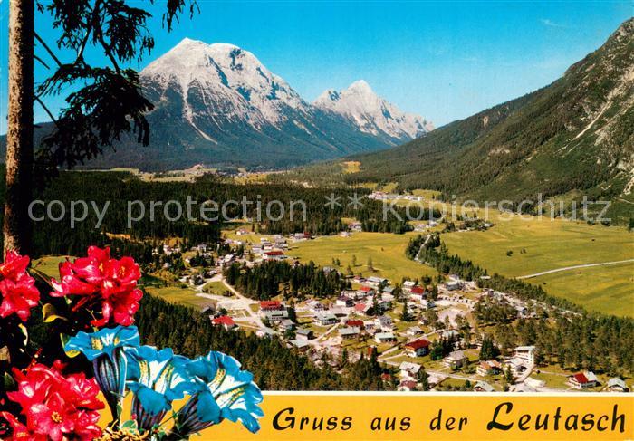 Leutasch Fliegeraufnahme Weidach geg. Hohe Munde u. Hochwand