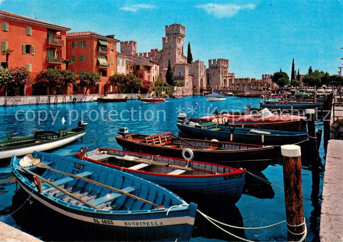 Sirmione Lago di Garda Hafen u. Schloss Scaligero