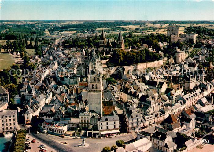 Loches 37 Indre-et-Loire Fliegeraufnahme Schloss u. d. St-Antoine-Turm