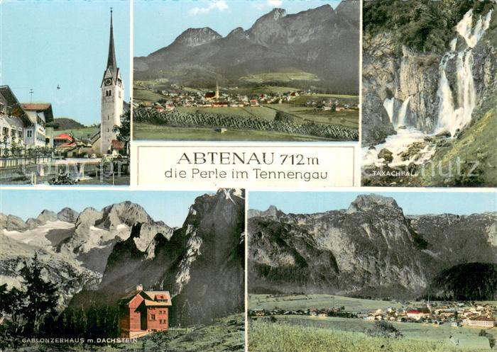 Abtenau Gesamtansichten m. Gablonzerhaus u. Dachstein-Taxachfall