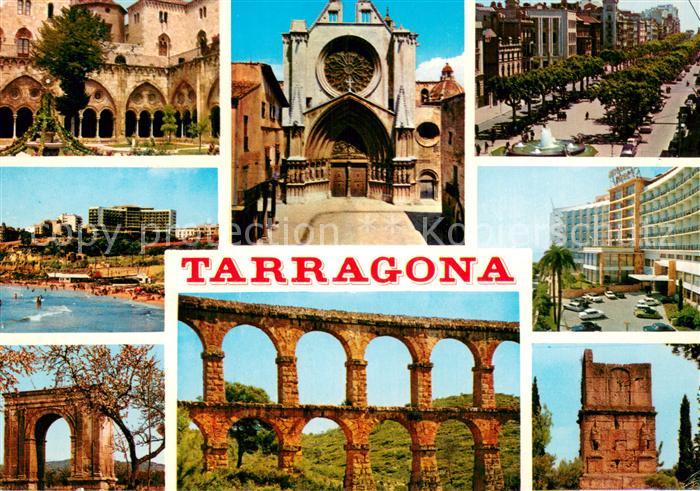 Tarragona ES Teilansichten m. Kirche u. Bogen-Bruecke