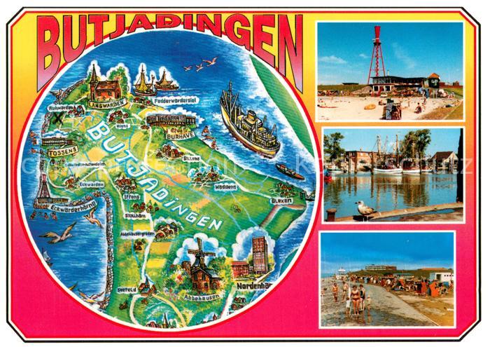 Butjadingen Strandpartien Hafen Karte v. oben