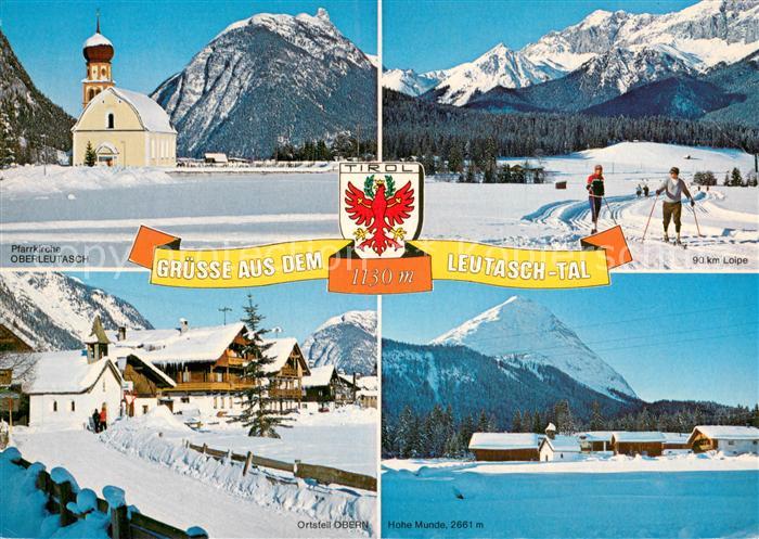 Leutaschtal Wintersportgebiet Hohe Munde Ortsteil-Òbern Pfarrkirche-Oberleutasch