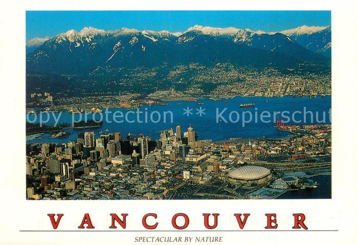 Vancouver BC Canada Fliegeraufnahme Downtown core BC-Place-Stadium - Inner harbo