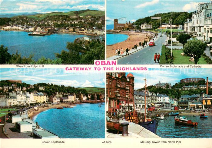 Oban UK Corran Esplanade and Cathedral - Mc Caig Tower North Pier