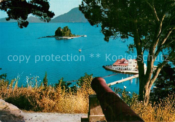 Korfu Corfu Greece Der Pantikonissi v. d. Kanone
