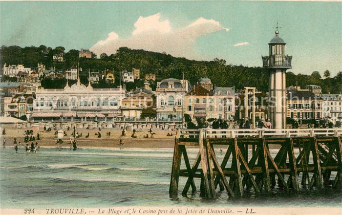 Trouville-Deauville La Plage et le Casino pris de la Jetee de Deauville