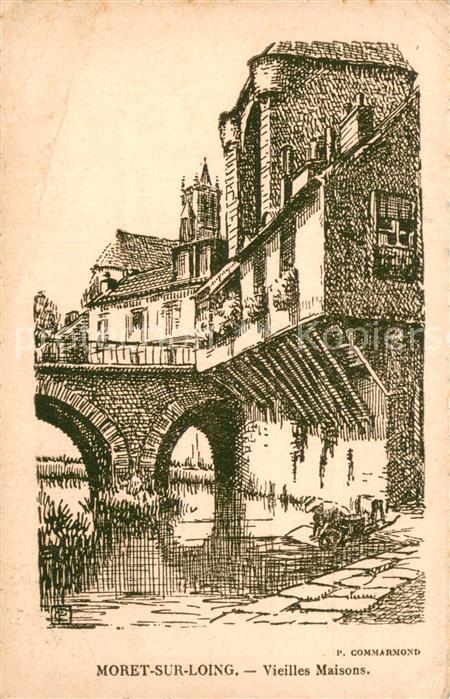 Moret-sur-Loing Vieilles Maisons Zeichnung
