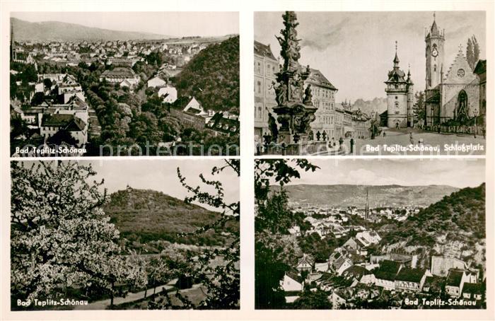 Bad Teplitz-Schoenau Teplice CZ Panorama Schlossplatz Teilansichten