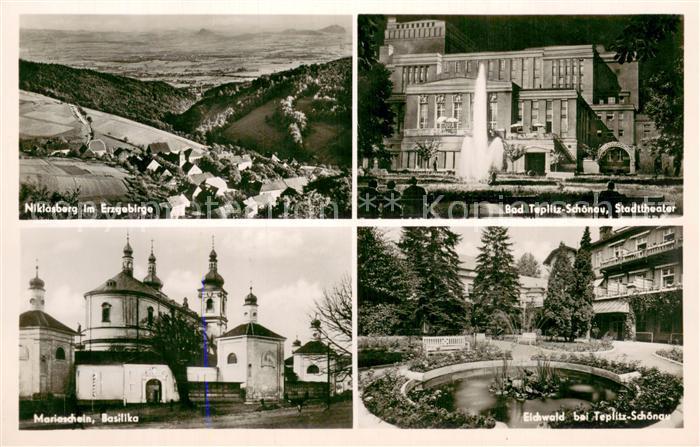 Bad Teplitz-Schoenau Teplice CZ Niklasberg Stadttheater Marienschein Basilika Ei