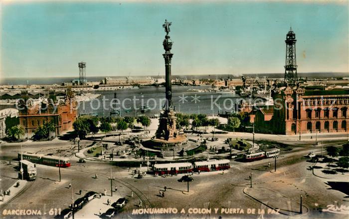 Barcelona Cataluna Monumento a Colon y Puerta de la Paz