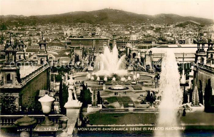 Barcelona Cataluna Parque de Montjuich panoramica desde el Palacio Nacional