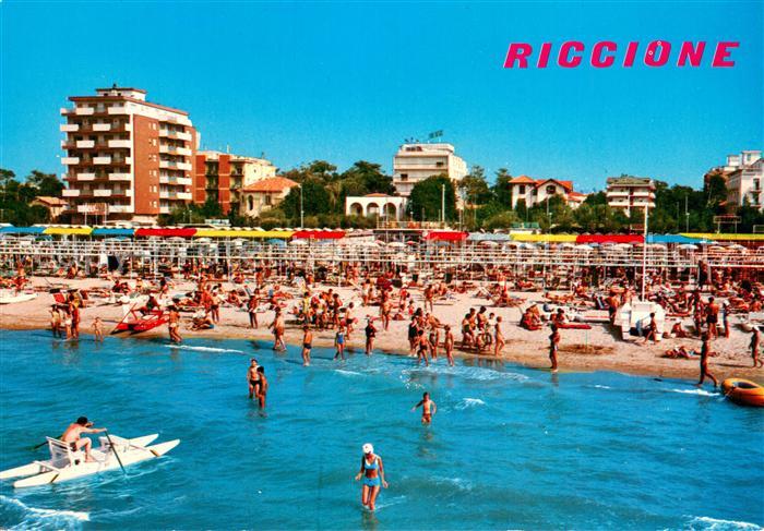 Riccione Rimini IT Alberghi e spiaggia visti dal mare