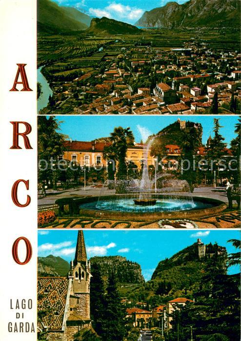 Arco  Trentino IT Fliegeraufnahme Brunnen Ortsmotiv