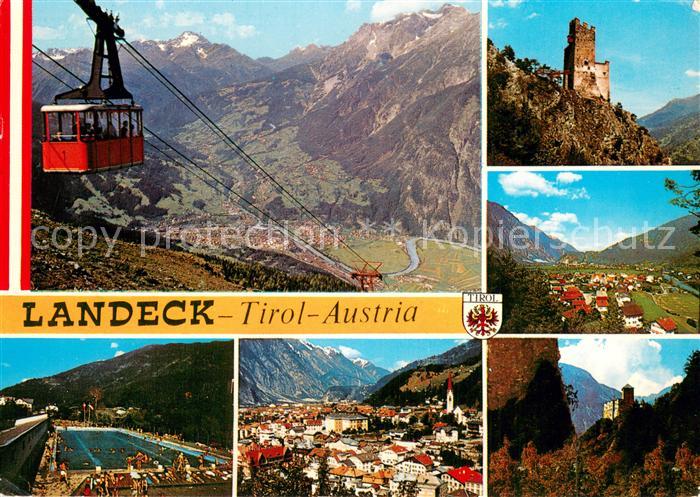 Landeck  Tirol AT Seilbahn Schloss Panorama Schwimmbad