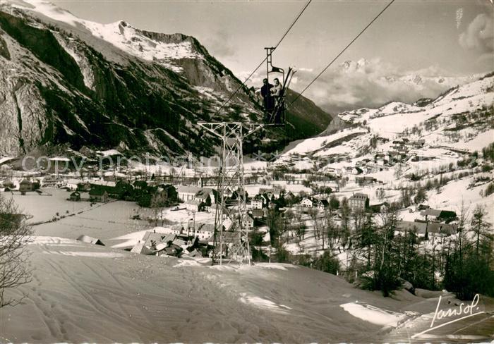 Valloire Savoie Vue generale le tete benne Julliard au fond le Perron des Encomb