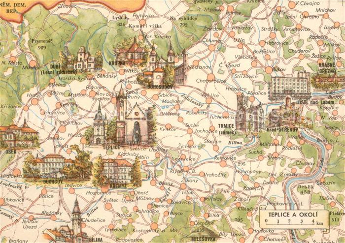 Teplice  Teplitz-Schoenau CZ Gebietskarte