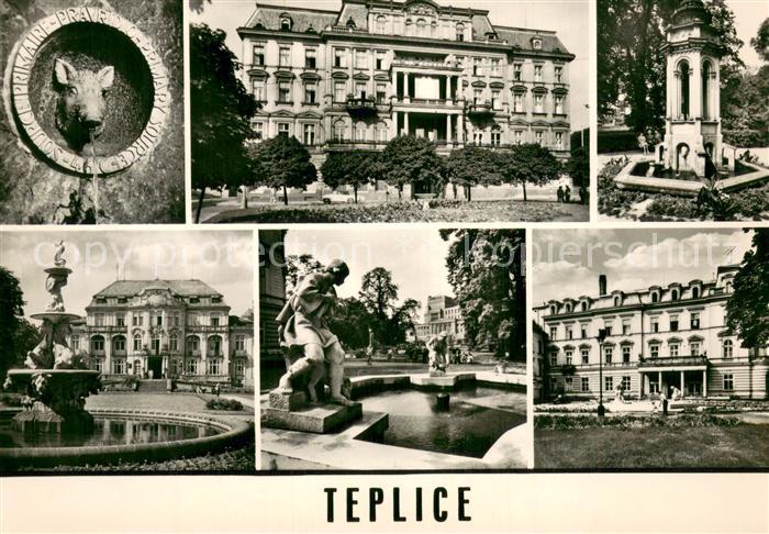 Teplice  Teplitz-Schoenau CZ Brunnen Teilansichten