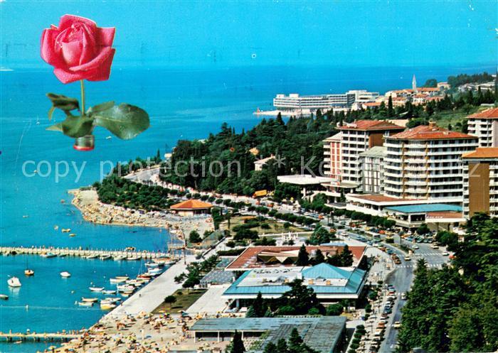 Portorose Portoroz Piran Istrien Slovenia Panorama mit Yachthafen