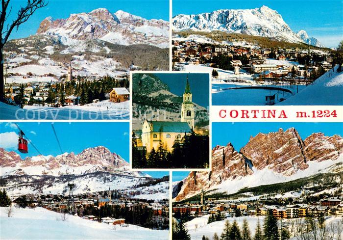 Cortina d Ampezzo Dolomiten Kirche Seilbahn Panorama
