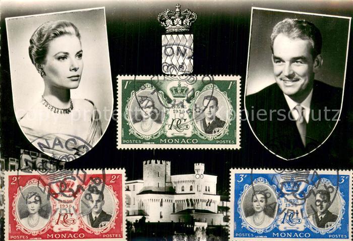 Monaco Briefmarken Fuerstenpaar Portraits
