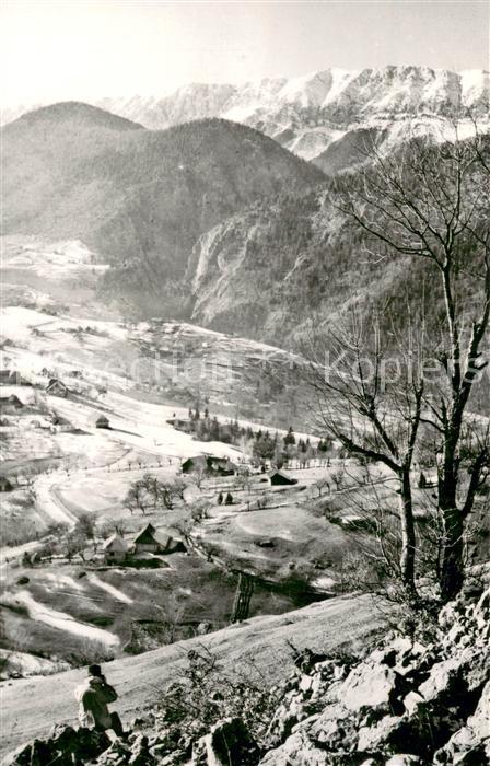 Magura Romania Masivul Piatra Cralului vazut din satul