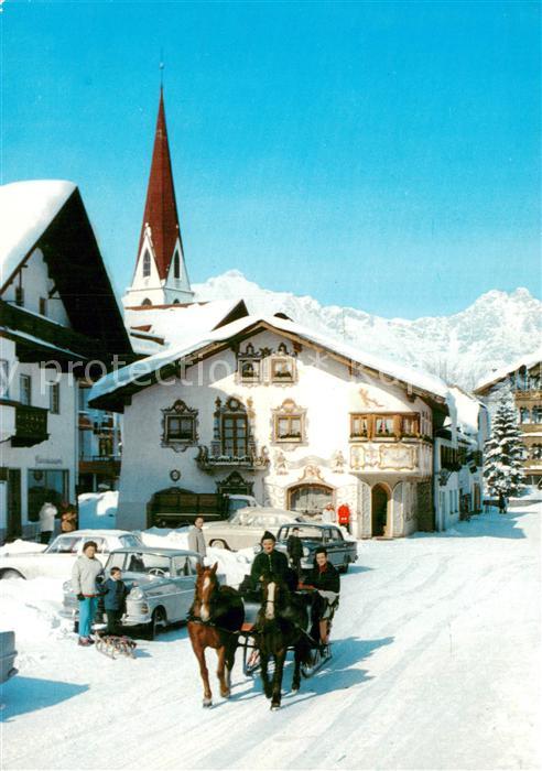 Seefeld Tirol Ortspartie mit Wetterstein