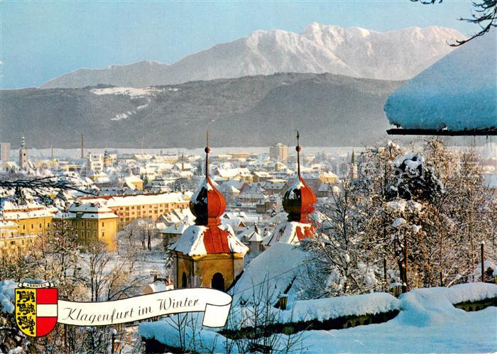 Klagenfurt Woerthersee Winterpanorama