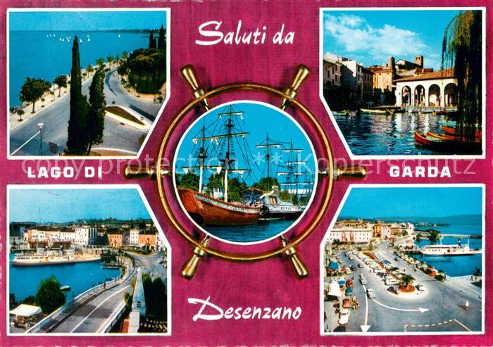 Desenzano  del Garda Uferstrassen Hafen Segelschiffe