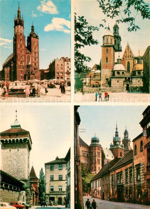 Krakow Krakau Kosciol Mariacki Brama Florianska Katedra na Wawelu Widok na Wawel