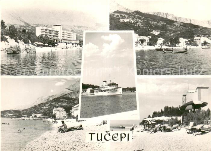 Tucepi Makarska Croatia Teilansichten Strand Fahrgastschiff