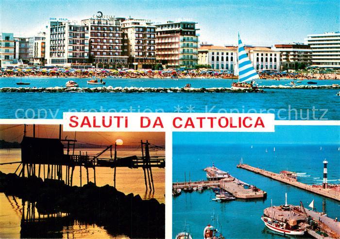 Cattolica  Provincia Rimini IT Strand Hotels Hafen Leuchtturm