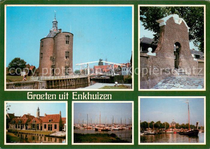 Enkhuizen NL Schloss Bruecke Mauer Hafen