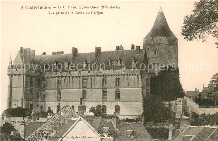 Chateaudun 28 Eure-et-Loir Le Chateau facade Ouest Vue prise de la Cavee du Grif