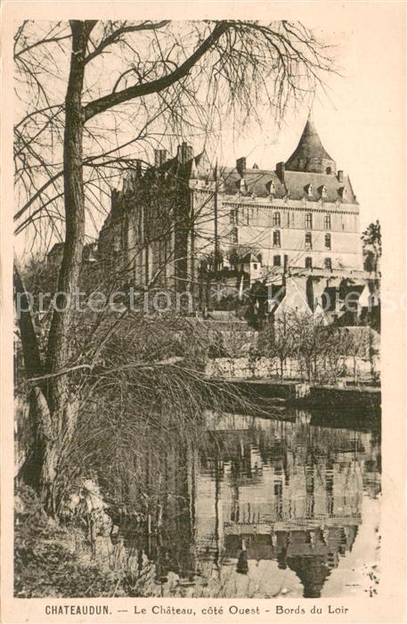 Chateaudun 28 Eure-et-Loir Le Chateau cote Ouest Bords du Loir