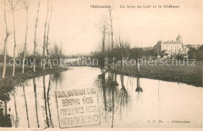 Chateaudun 28 Eure-et-Loir Un bras du Loir et le Chateau