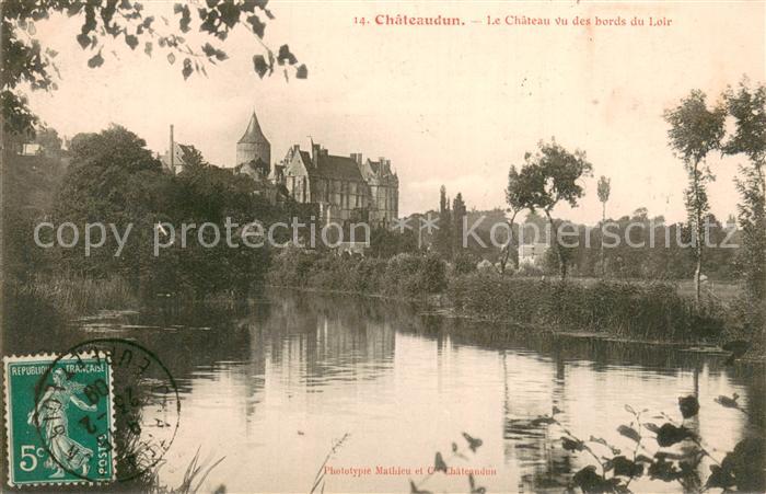 Chateaudun 28 Eure-et-Loir Le Chateau vu des bords du Loir