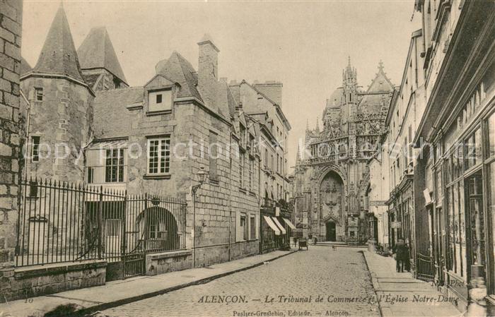 Alencon 61 Le Tribunal de Commerce et l’Eglise Notre Dame