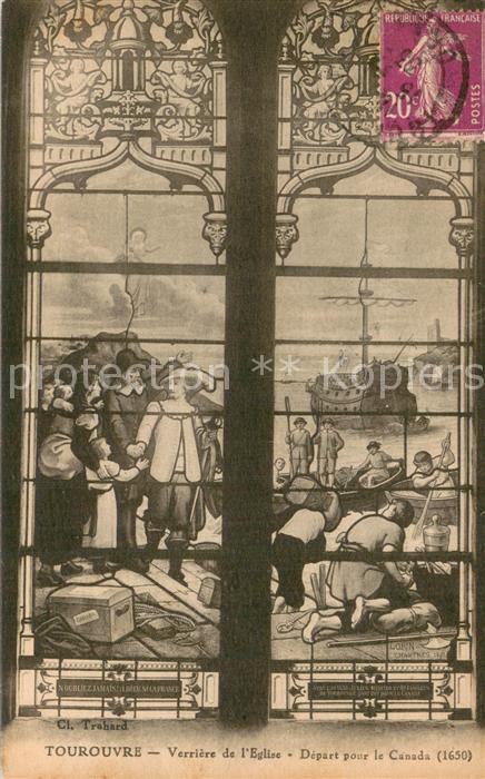 Tourouvre 61 Verriere de l’Eglise Depart pour le Canada 1650