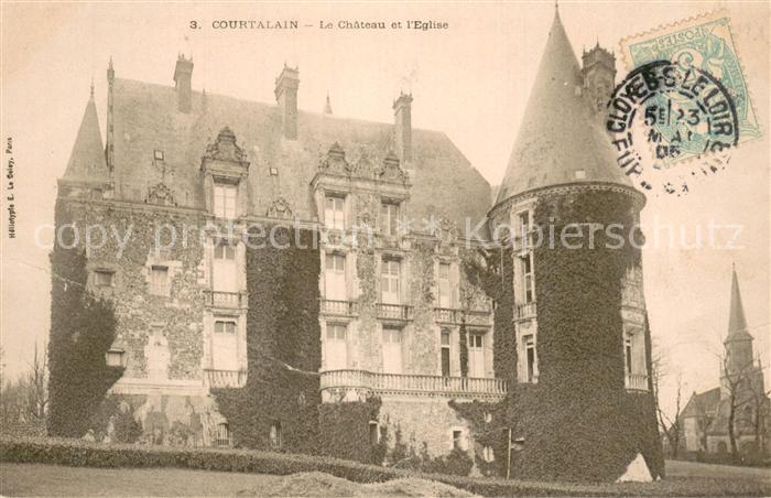 Courtalain 28 Eure-et-Loir Le Chateau et l'Eglise