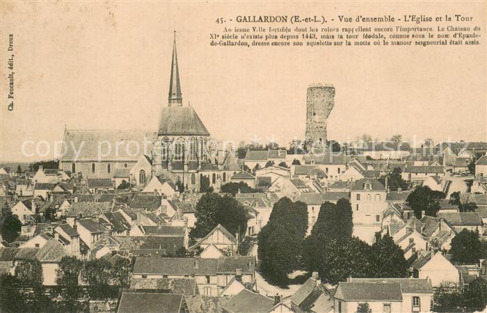 Gallardon 28 Vue d ensemble Eglise et la Tour