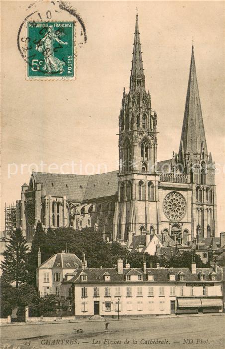 Chartres 28 Les Flèches de la Cathedrale