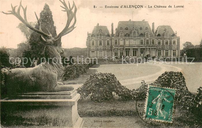 Lonrai Chateau Schloss Hirschstatue