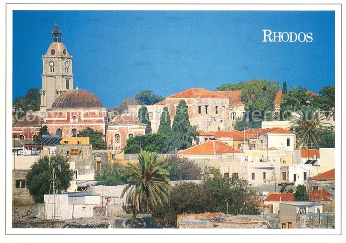 Rhodos Rhodes aegaeis Ansicht mit Kirche