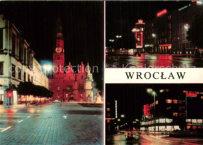 WROCLAW Breslau PL Ratusz Ulica Generala Karola Swierczewskiego Innenstadt Nacht